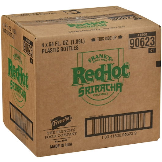Frank s Redhot Sriracha Chili Hot Sauce Bottle, 0.5 Gallon, 4 Per Case