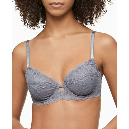 

Calvin Klein Womens Comfort With Lace Full Coverage Bra Pewter Sand 32 D