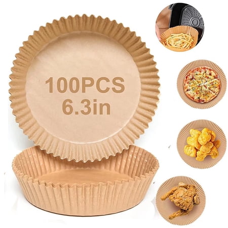 Air Fryer Disposable Paper Steamer Baking Paper Oil-proof Oven Kitchen Pan Accessories-100pcs 6.3inch