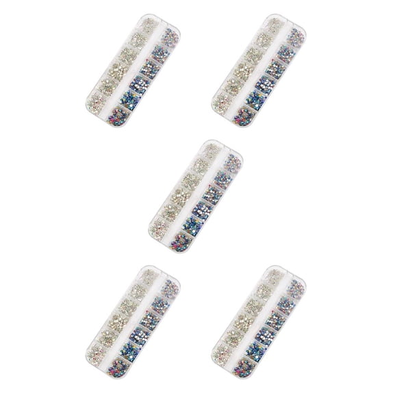 Vogacara 1 bolsa de cristales de cristal en forma especial, pequeños, fáciles de pegar, diamantes de imitación para uñas, diferentes estilos, dulce AB Blanco y AB Mixto 5piezas Vogacara CBP253445