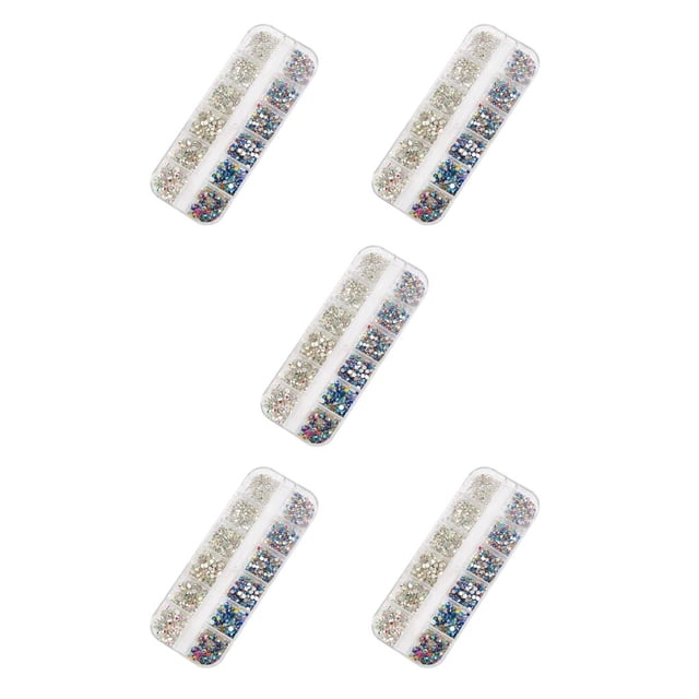 Vogacara 1 bolsa de cristales de cristal en forma especial, pequeños, fáciles de pegar, diamantes de imitación para uñas, diferentes estilos, dulce AB Blanco y AB Mixto 5piezas Vogacara CBP253445