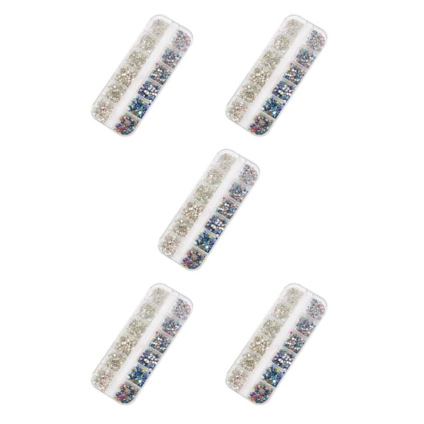 Vogacara 1 bolsa de cristales de cristal en forma especial, pequeños, fáciles de pegar, diamantes de imitación para uñas, diferentes estilos, dulce AB Blanco y AB Mixto 5piezas Vogacara CBP253445