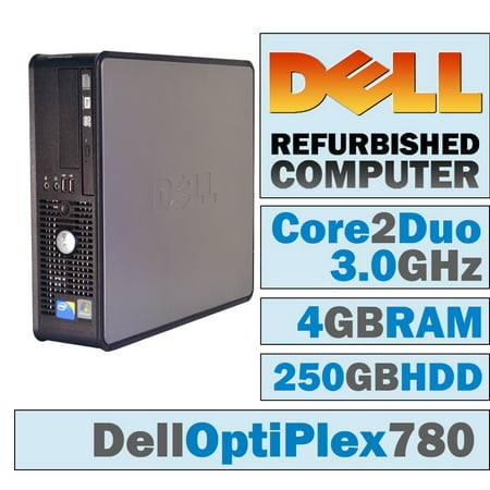 REFURBISHED Dell OptiPlex 780 SFF/Core 2 Duo E8400 @ 3.00 GHz/4GB DDR3/250GB HDD/DVD-RW/WINDOWS 10 PRO 64