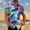 4#Multicolor, variant on DPTALR Men's Casual Printed Turndown Collar Button Short Sleeve Shirt,Multicolor, XXL