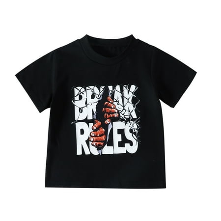 

HIBRO Casual Prints Shirts Toddler Girl Boys Short Sleeve Prints T Shirt Kids Girls Tee Tops Size 14 Kids Clothes Solid Color T Shirts Kids