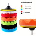 thumbnail image 4 of 8PCS 7 Inch Buffing Polishing Pads Kit 5pcs Polishing Sponge 1 pc Wool Pad 5 x Polishing Pads 1 x Adhesive Backer Pad with handle Waxing Buffing Pad Kit for Car, 4 of 7