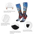 thumbnail image 5 of Haiem Cartoon Train Hot Air Balloon Socks, Funny Novelty Crazy Design Cotton Socks Sports Socks Knee High Socks For Men, Women,1Pairs - Gift For Working Friends, 5 of 8