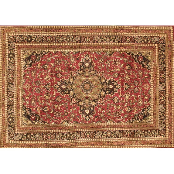 Ahgly Company Indoor Rectangle Medallion Brown Traditional Area Rugs, 2' x 3'