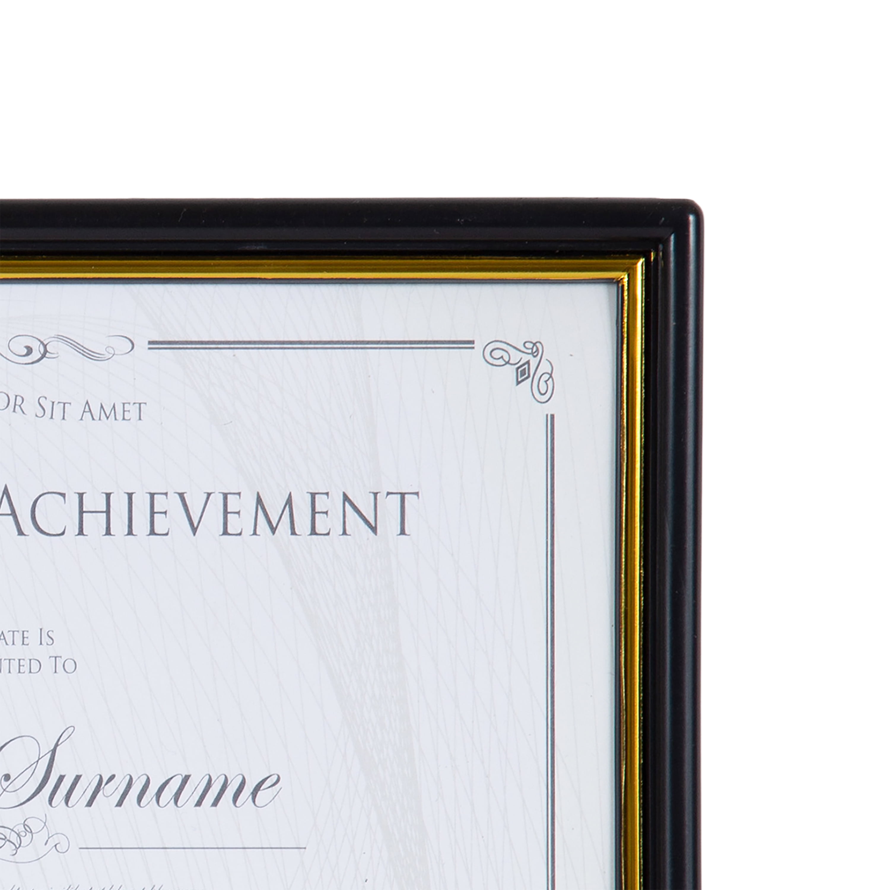 (5 pack) DesignOvation 8.5x11 Basic Black/Gold Document Frame, Set of 2