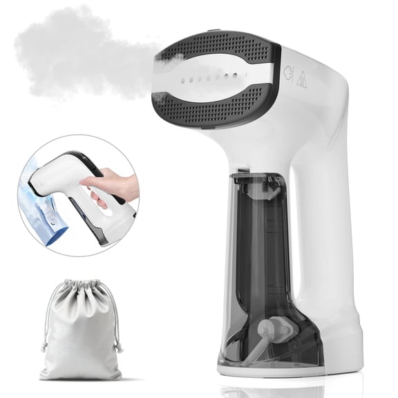 Hicloud Vacuum Steamer, Handheld Travel Garment Steamer for Clothes, 2500Pa Suction for Clothes Grips, Steaming & Ironing 2 In 1, 3 Modes