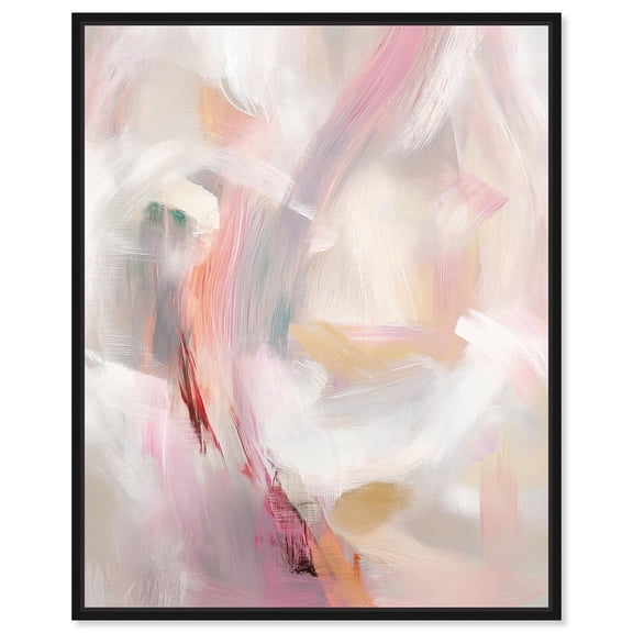 Soft Swirls II Canvas Print Pastel Decor by Art Remedy, Black Frame, 16 x 20