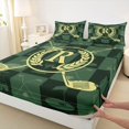 thumbnail image 4 of Catabedysis Sport Theme Monogram A King Sheets For Boys,Boys Golf Ball Cart Bedding,4-Piece,1 Flat Sheet, 1 Fitted Sheet and 2 Pillowcases, 4 of 6