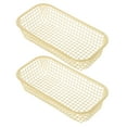 thumbnail image 6 of Raindrops 2pcs Iron Storage Basket Metal Desktop Wire Mesh Tray Desk Drawer Organizer Bins Grid Holder Home Kitchen Decoration Cosmetic Fruit Snacks School Office Decor Countertop Yellow, 6 of 8