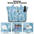 thumbnail image 2 of Tote Bag for Women - Light Blue Christmas Snowflake Pattern Shoulder Bag - Large Utility Work Duffle Bag with Zipper Handbag for Travel, Work, Sprots, 2 of 5