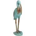 thumbnail image 6 of 4" x 16" Teal Polystone Distressed Bird Sculpture with Brown Wood Inspired Accents, by DecMode, 6 of 8