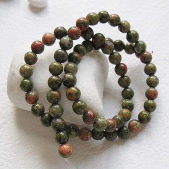 Wweixi Unakite Round Gemstone Loose Beads Strand 6mm 15.5 / Inch