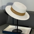 thumbnail image 2 of Gsakboxl Sun Hats for Women Unisex Pork Pie Boater Panama Hat, Summer Wide Brim Beach Sun Hat for Travel Vacation Outdoor, 2 of 3