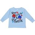 thumbnail image 3 of Inktastic 4th of July Red, White and Blue Sweetie Cupcakes and Stars Boys or Girls Long Sleeve Toddler T-Shirt, 3 of 5