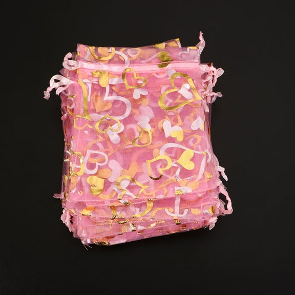 WHAMVOX 50 Pcs Party Candy Bag Birthday Bags for Presents Goodie Bride Pink