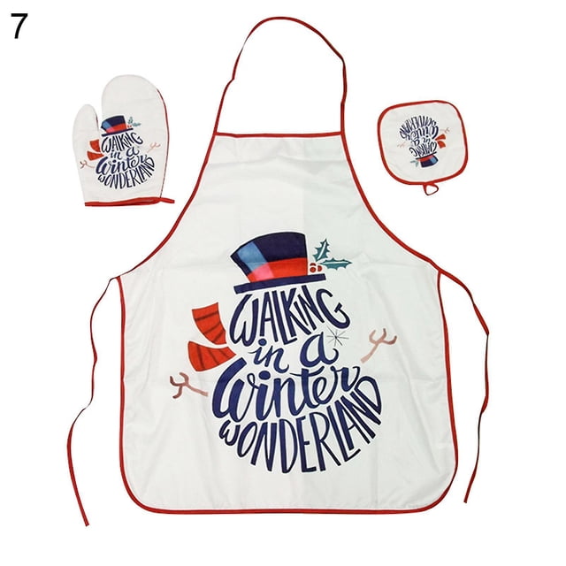 Farfi 1 Juego de guantes aislantes prácticos, tela suave, delantal decorativo portátil colgante de Navidad, almohadilla aislante para uso diario