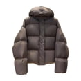 thumbnail image 1 of Lovzfmll Veste à Fermeture Éclair pour Femmes, Mode Décontractée Couleur Unie Manches Longues Chaude Café, L, 1 of 2