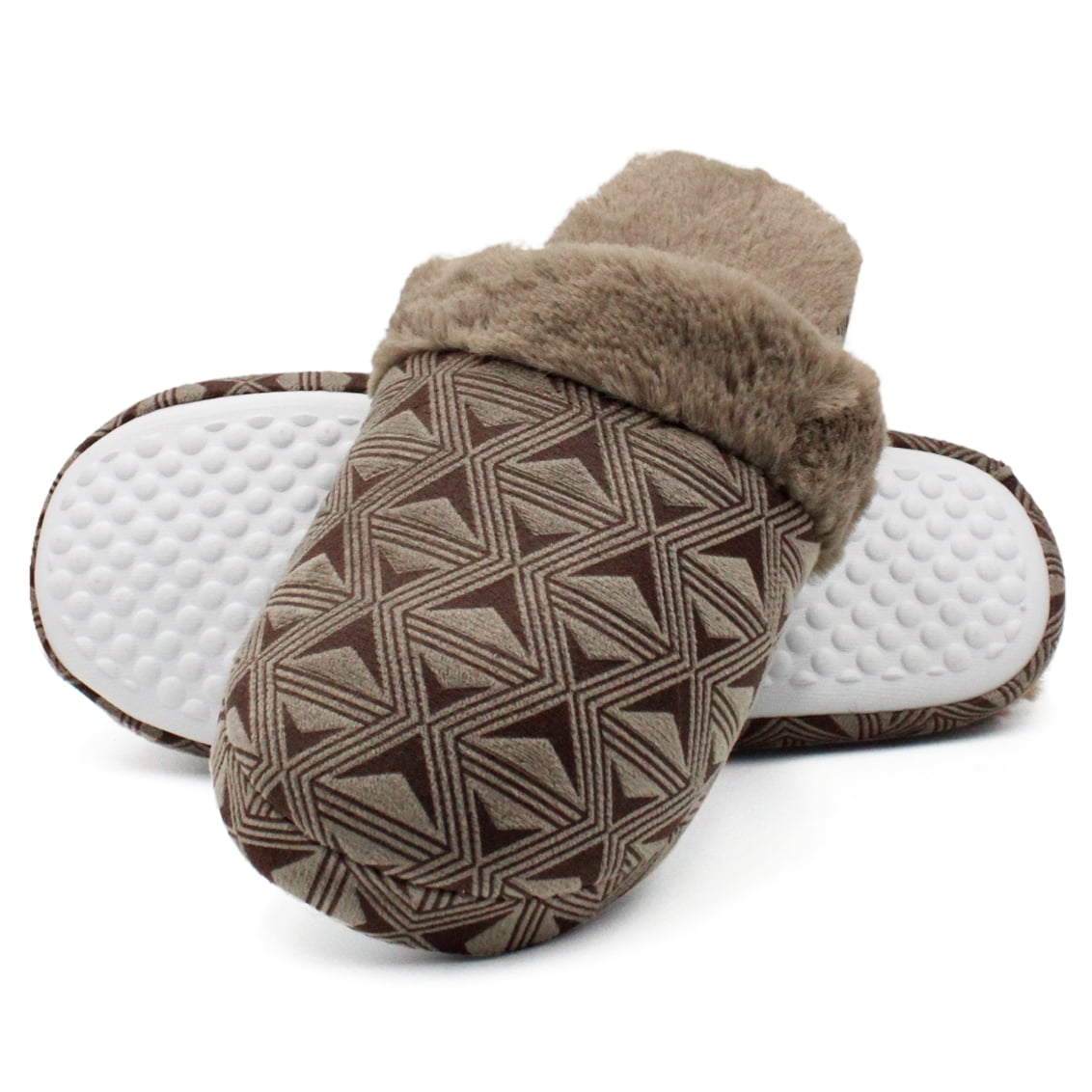 Lavra Women's Furry Knit Slide Slip On Slippers 