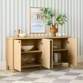 thumbnail image 5 of Walker Edison Modern Wood Scalloped Sideboard TV Stand, White Oak, 5 of 15