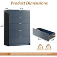 thumbnail image 2 of FURNIWAY 5 Drawer Dresser for Bedroom, Tall Dresser Chest of Drawers with Gold Handles,Wood Storage Dresser with Deep Drawers for Bedroom, Living Rooms, Offices, and Entryways,Blue, 2 of 8