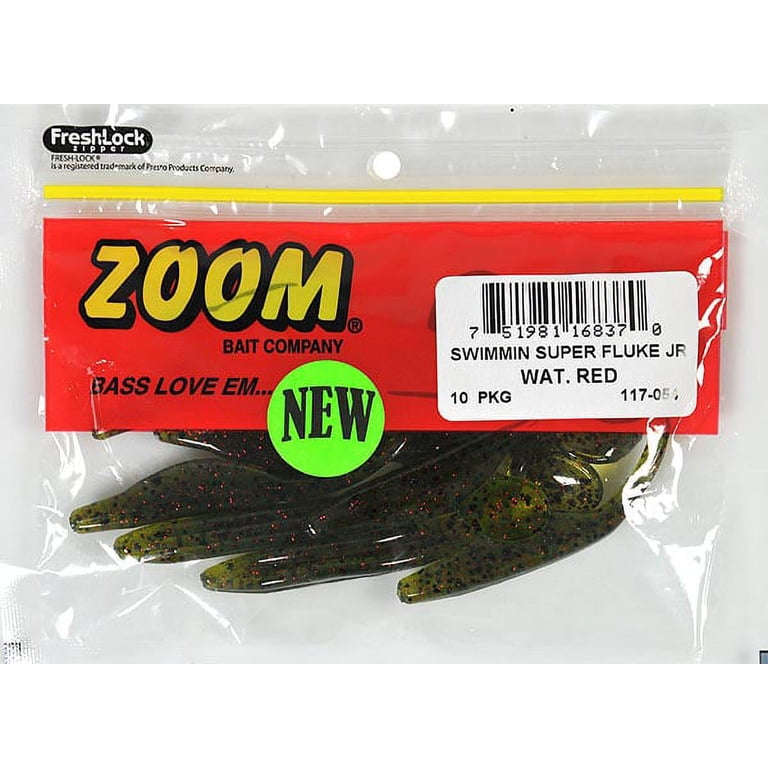 2 pack) Zoom Swimmin Super Fluke Jr Watermelon Red 10pk - Walmart.com