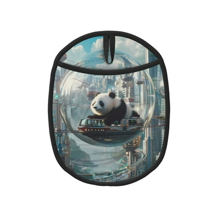 

Tebeau Panda In Futuristic City Print Silicone Pot Holders Multi-Purpose Hot Pads for Kitchen Trivets Potholders Oven Mitts for Baking Cooking Hot Dishes Pans Heat Resistant