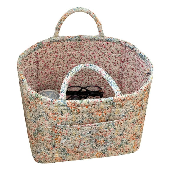 Floral Fabric Storage Basket Large Laundry Basket Laundry Hamper Decor Supplies (Style 1)