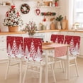 thumbnail image 2 of Christmas Tree Chair Covers Set of 1 White Xmas Tree Winter Snowflakes Red Chair Back Covers Stretch Removable Washable Slipcovers Protector for Dining Room Kitchen Party Decor, 2 of 5