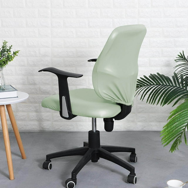 Split Office Chair Cover Dustproof Waterproof Rotating Chair Cover Stretch Chair Protector Green Seat Cover