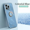 thumbnail image 3 of for iPhone 16 Pro Max Case with Stand Rotatable Ring Holder Kickstand Gold Plating Slim Cover for Women Men Anti-Scratch Shockproof Protective Phone Case for iPhone 16 Pro Max, Blue, 3 of 7
