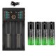 thumbnail image 1 of 1 Uds 18650 BateríA Recargable + 4 Uds BateríA 3,7 V 9800MAh BateríA Recargable de Iones de Litio para BateríA de Ventilador EléCtrico + Cargador, 1 of 10