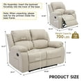thumbnail image 2 of Ergonomic Reclining Couch Sleeper Sofa Set – Ultra-Comfort Leather Loveseat & Recliner for Living Room & Home Theater Seating (Loveseat + Recliner, Beige), 2 of 6