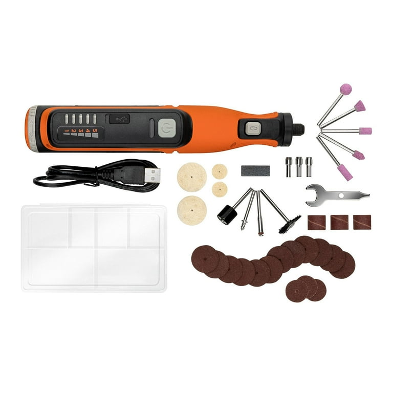 BLACK DECKER 8V Max Cordless Rotary Tool With 35 Piece Accessory Set BCRT8K35