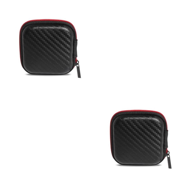 Sidaley Caja de almacenamiento para auriculares con cremallera KZ, estuche portátil para auriculares, estuche rígido, bolsa de transporte, organizador Como se muestra 2piezas