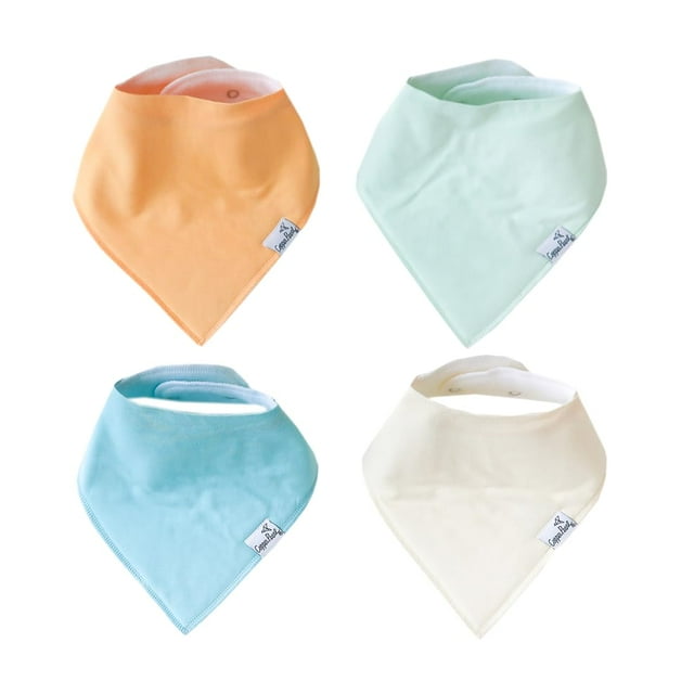 Baberos para bebés de algodón suave, ajustables, con forma de perla de cobre, paquete de 4