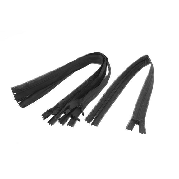 Black Nylon Invisible Concealed Zipper 14" Long 5 Pcs