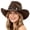 Coffee, variant on Western Cowboy Hat with Curved Brim Ethnic Style Fedora for Outdoor Travel