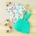 thumbnail image 4 of Icvfdpl Toddler Boys Girls Short Sleeve Cartoon Prints T Shirt Tops Shorts Gentleman Outfits Cute Baby Beachwear, 4 of 7