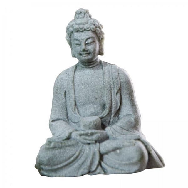 Estatua De Buda De Resina De Piedra Arenisca, Escultura De Budismo En Miniatura Para Escritorio, 3xSandstone