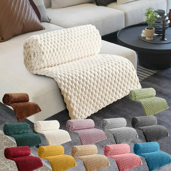 Clearance Under $5 Boovnll Faux Fur Throw Blanket, Super Cozy & Soft Lightweight Solid Color Flannel Throw Blanket, Machine Washable for Bedroom, Living Room, Office, Couch, Sofa, Blanket - 28x40"