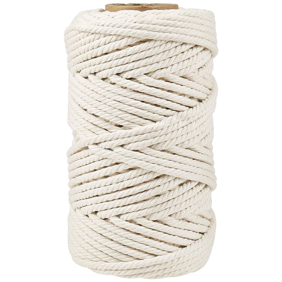 Cordon en Macramé à Nouer Beige Coton 1 Rouleau 196,8 Po