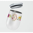 thumbnail image 2 of Carolines Treasures CK4201TBL12 White Collie Pink Flowers Stainless Steel 12 oz Stemless Wine Glass 12 oz multicolor, 2 of 4