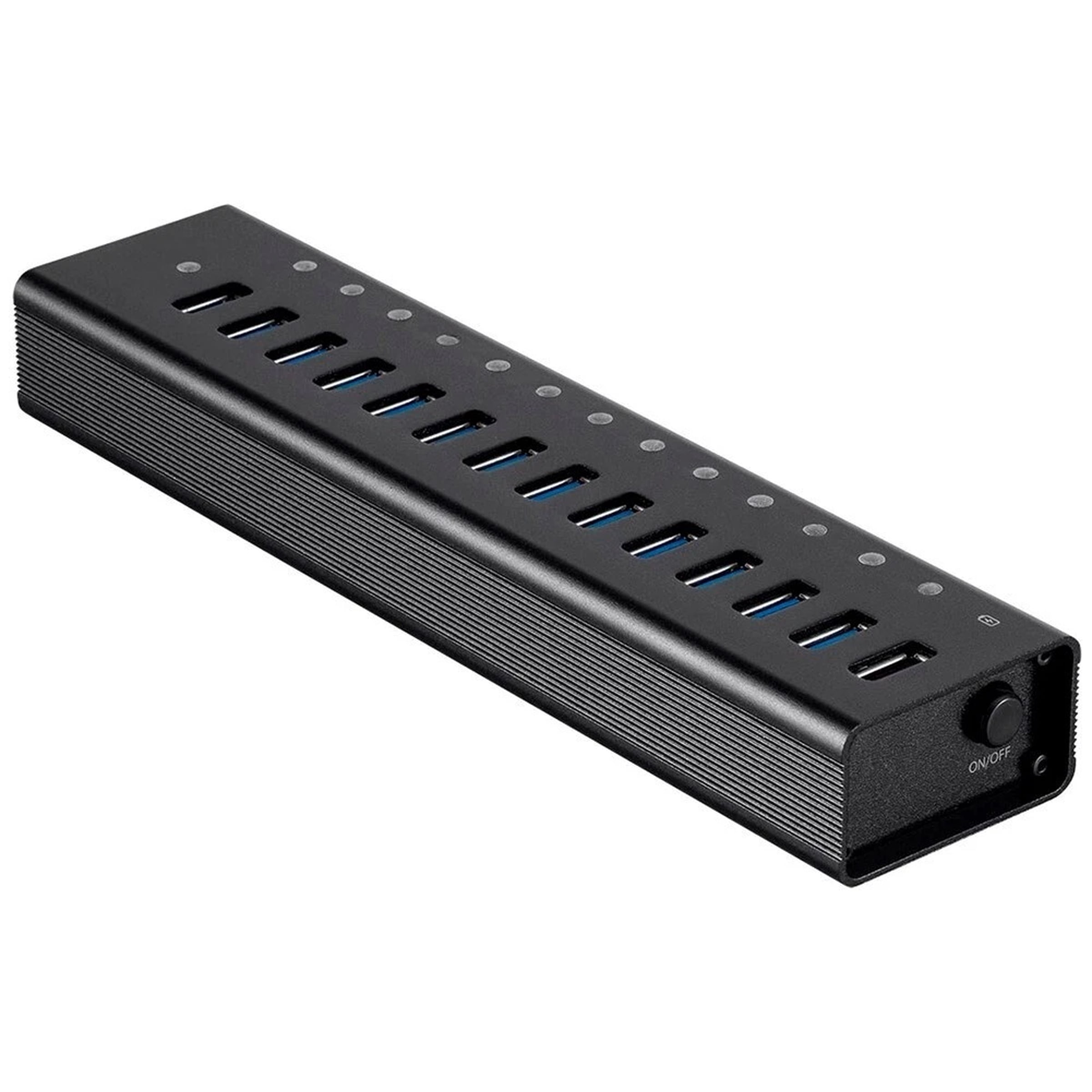 13 Port USB 3.0 Hub 5Gbps Super Speed w/ 2.4A Charging Port & AC Power Adapter