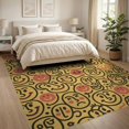 thumbnail image 3 of ODIKA 8'x10' Washable Area Rug Retro Contemporary Funky Portrait Playful Dot Bathroom Abstract for Dining Room, Large Office, Lounge, Non-Slip Chair-Friendly Mat, 3 of 7