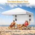 thumbnail image 5 of Vecukty 8ft x 8ft Top/10ft x 10ft Base Pop up Canopy Tent With Four Storage Bags For Garden,Beach Instant Tent Carry Bag,White, 5 of 11