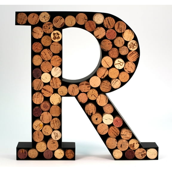 Wine Cork Holder Makes for Great Wine Accessories Perfect Monogrammed Gifts for Women to Store Wine Corks. Wine Decor or Wine Cork Holder Decor Will Brighten Up Kitchen! (Letter R)